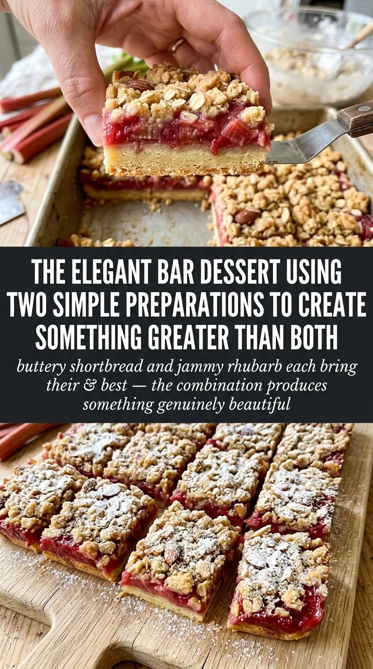 rhubarb shortbread bars cooked tender