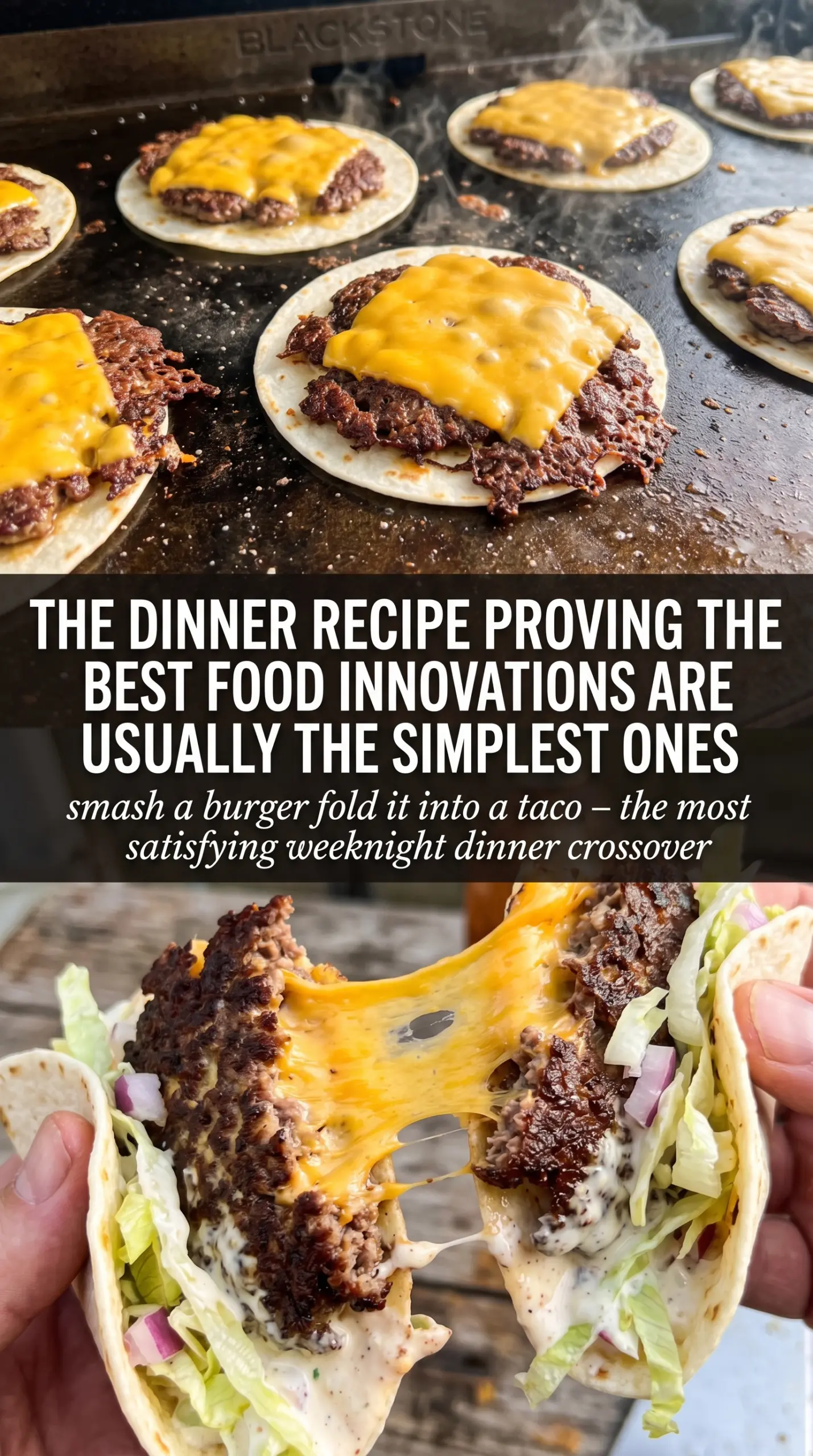 Smashed Cheeseburger Tacos crispy cheesy