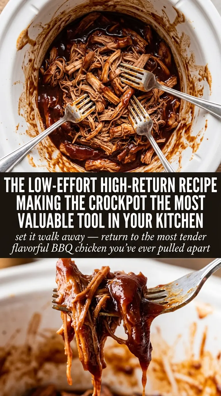 Crockpot BBQ Chicken juicy shredded sandwich