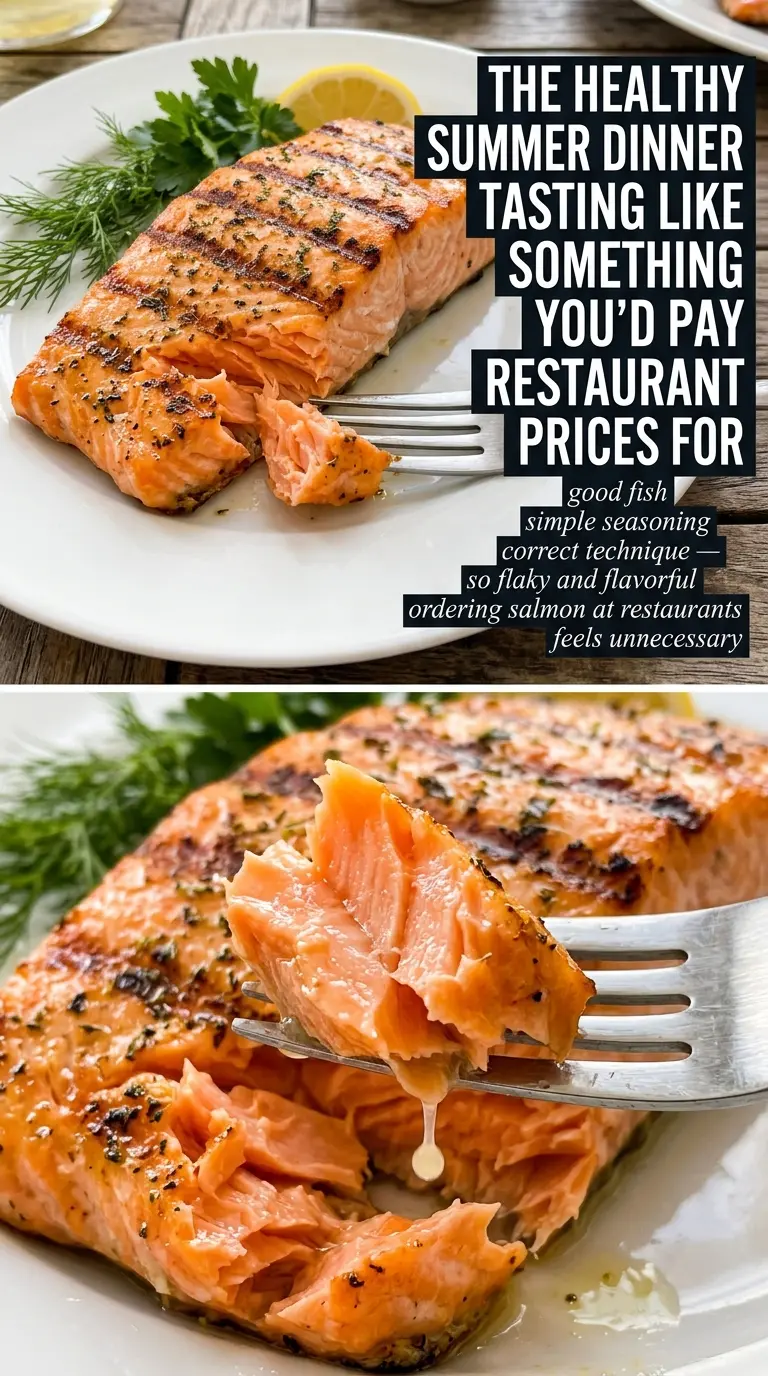 The Best Grilled Salmon with lemon, dill, crispy skin