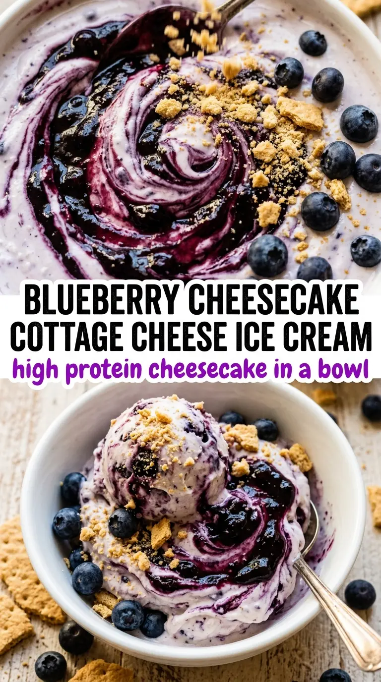 Blueberry cheesecake cottage cheese ice cream creamy blueberry swirl