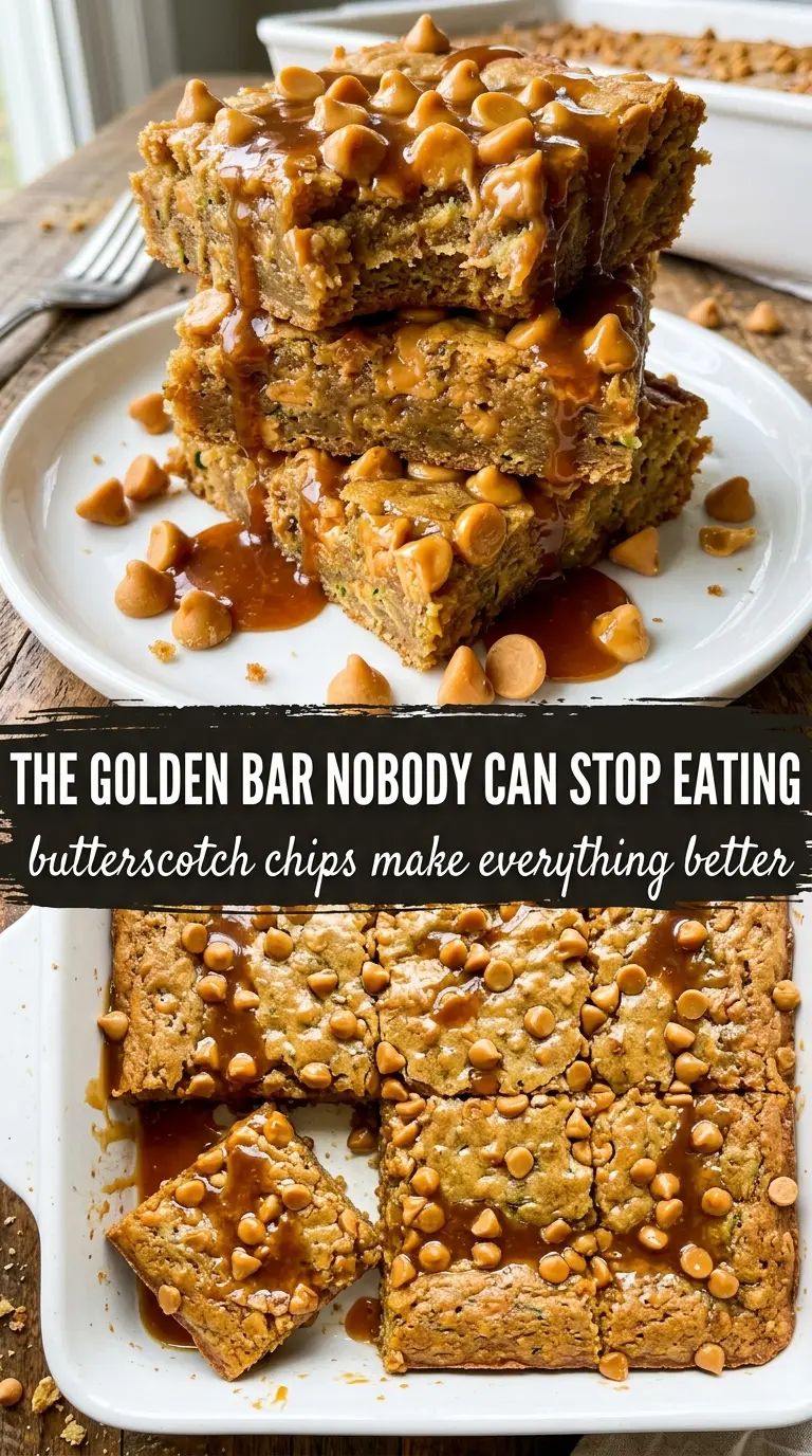 Butterscotch zucchini bars gooey golden caramel