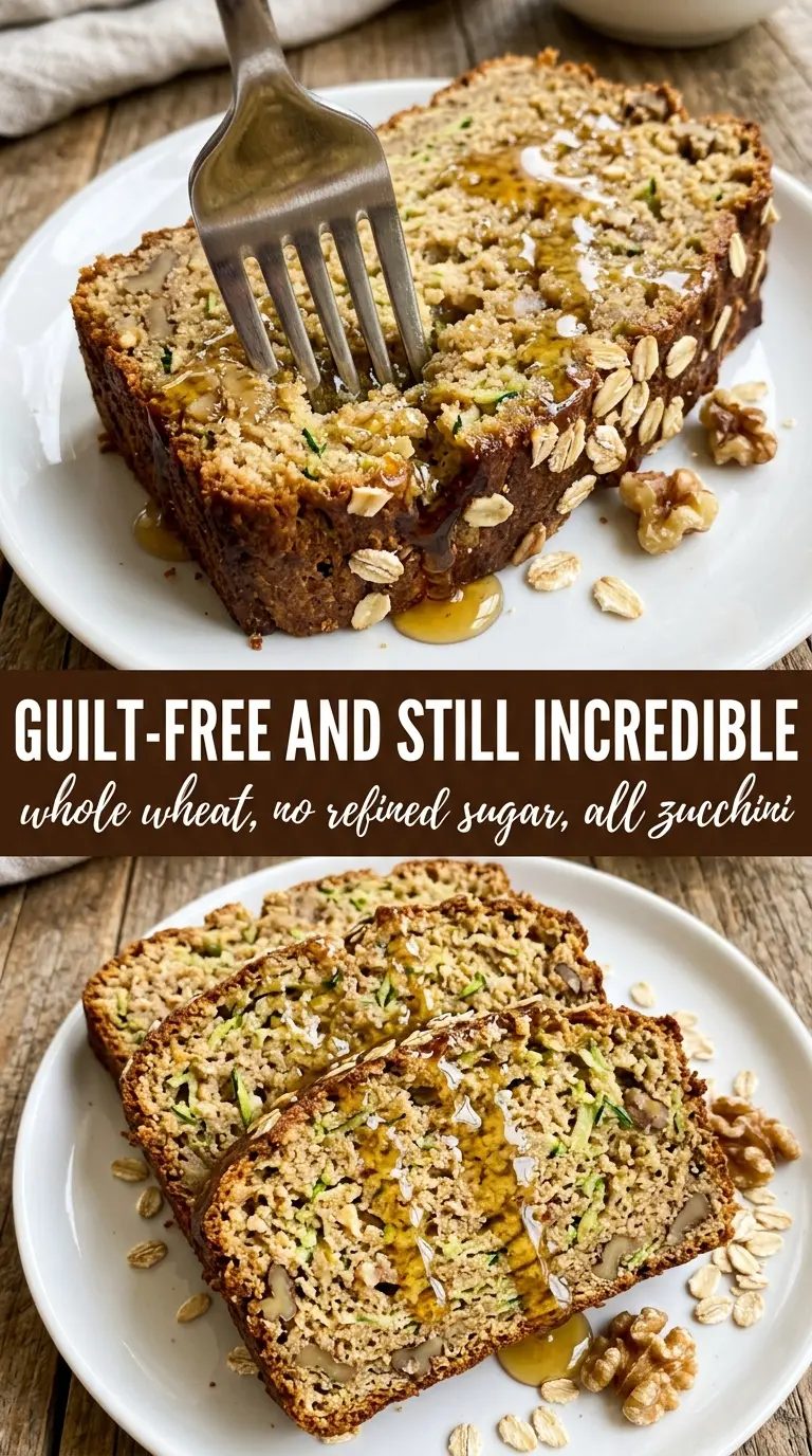 Healthy Zucchini Bread golden crumb oat loaf
