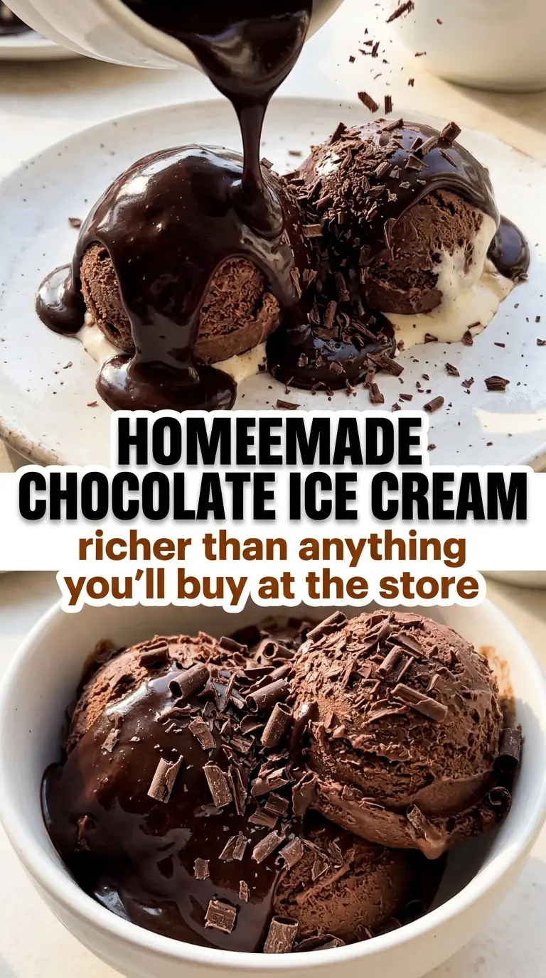 Homemade Chocolate Ice Cream dark, fudgy, creamy