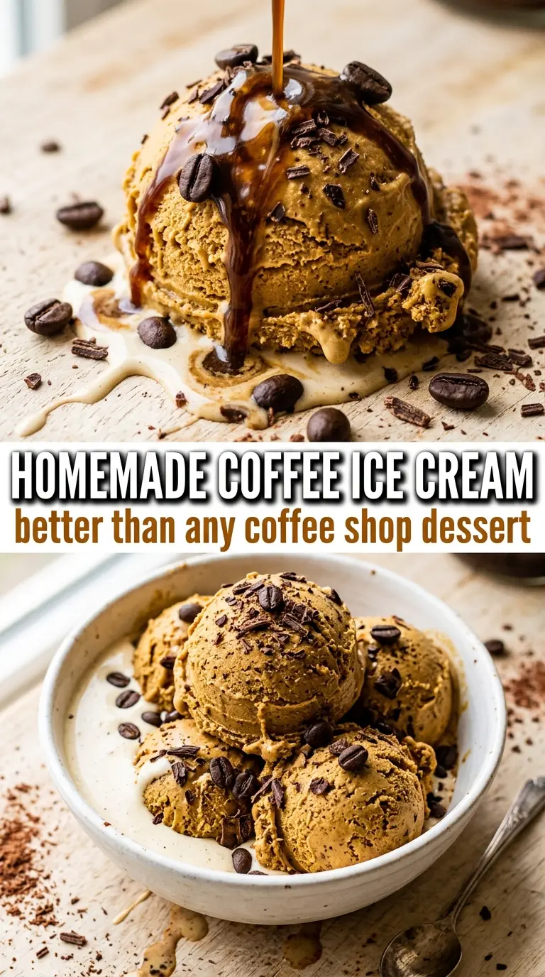 Homemade Coffee Ice Cream rich custard roasted