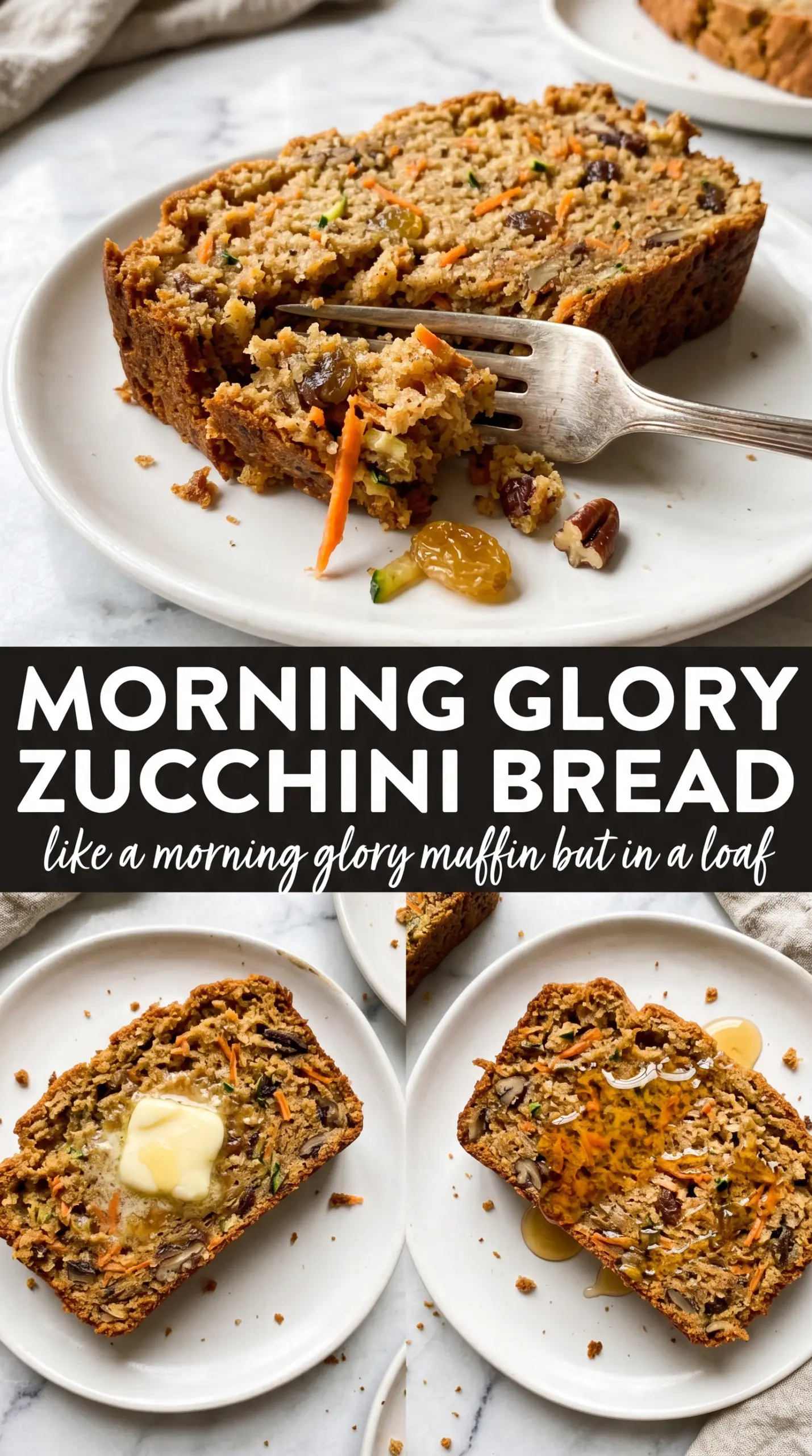 Morning Glory Zucchini Bread colorful texture-packed loaf