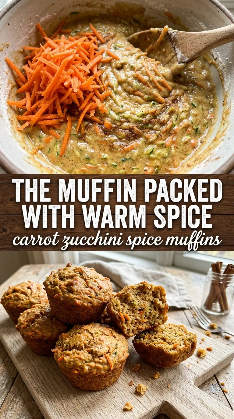 Carrot zucchini spice muffins warm, golden, spiced