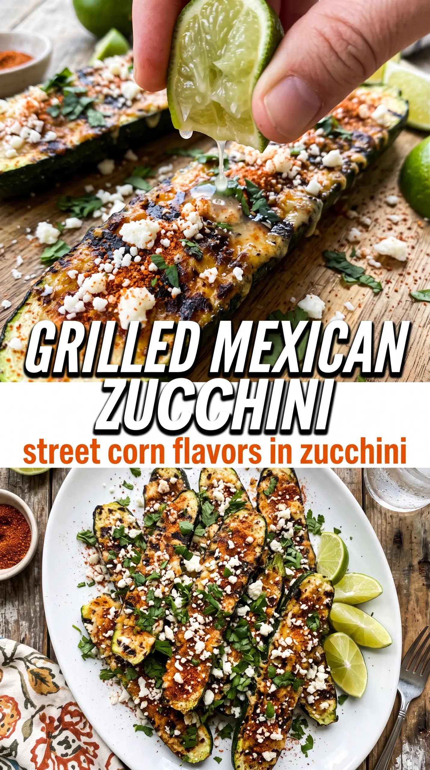 Grilled Mexican zucchini smoky chili lime cotija