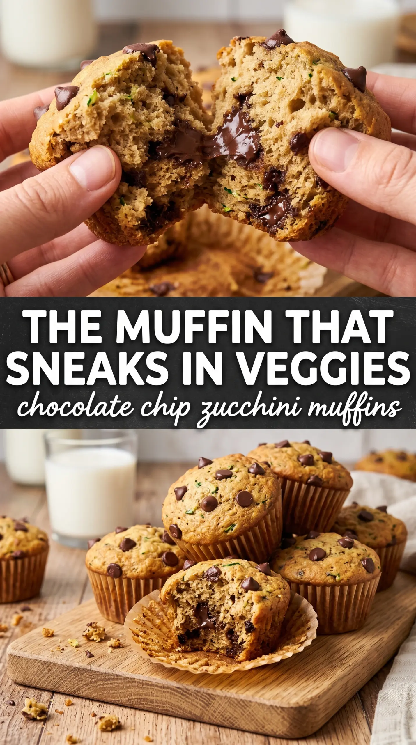 Chocolate Chip Zucchini Muffins soft chocolatey bakery-style