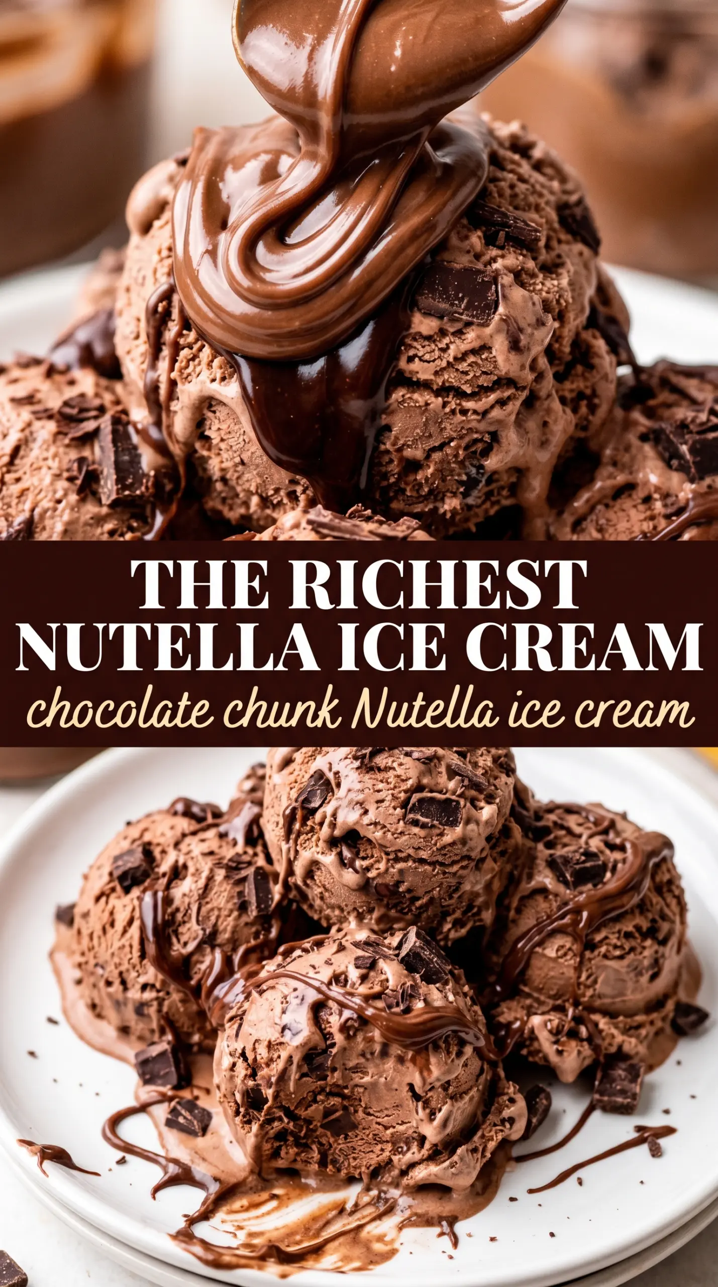 Chocolate Chunk Nutella Ice Cream creamy hazelnut chocolate
