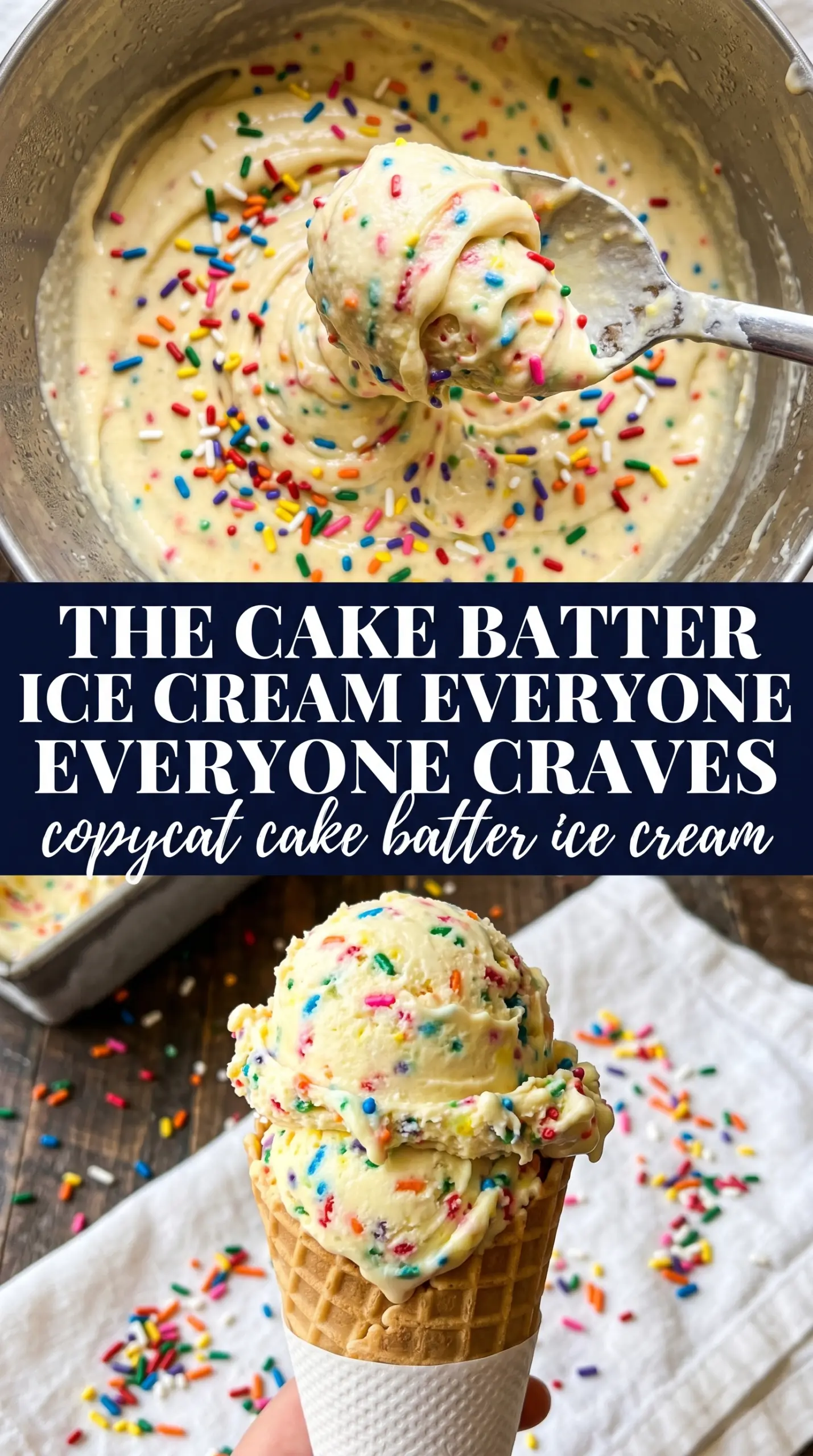 Copycat Cake Batter Ice Cream, creamy sprinkles, no-churn