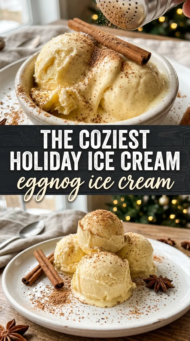 Eggnog Ice Cream creamy nutmeg holiday frozen dessert