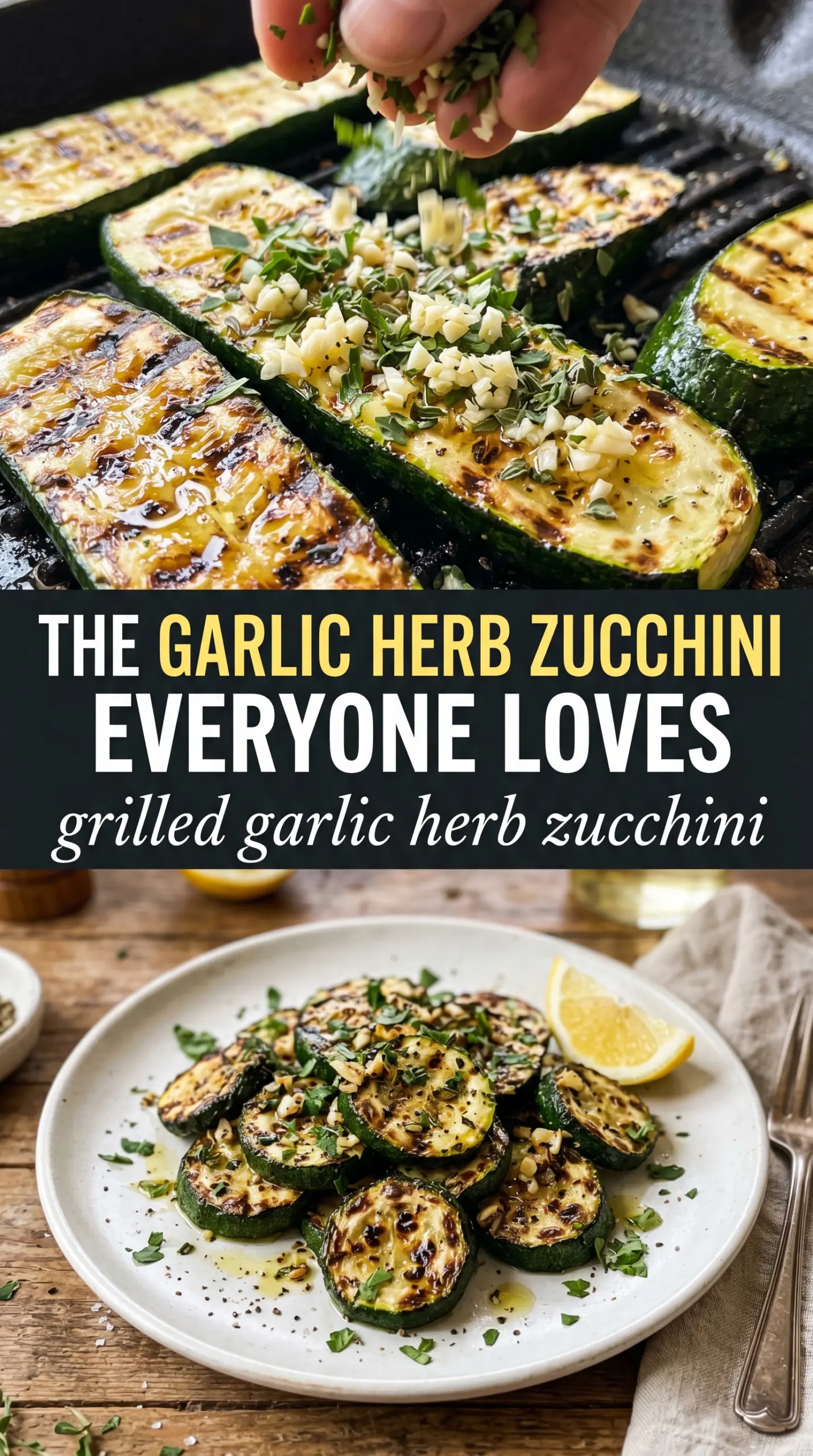 Grilled Garlic Herb Zucchini fragrant charred herb crust