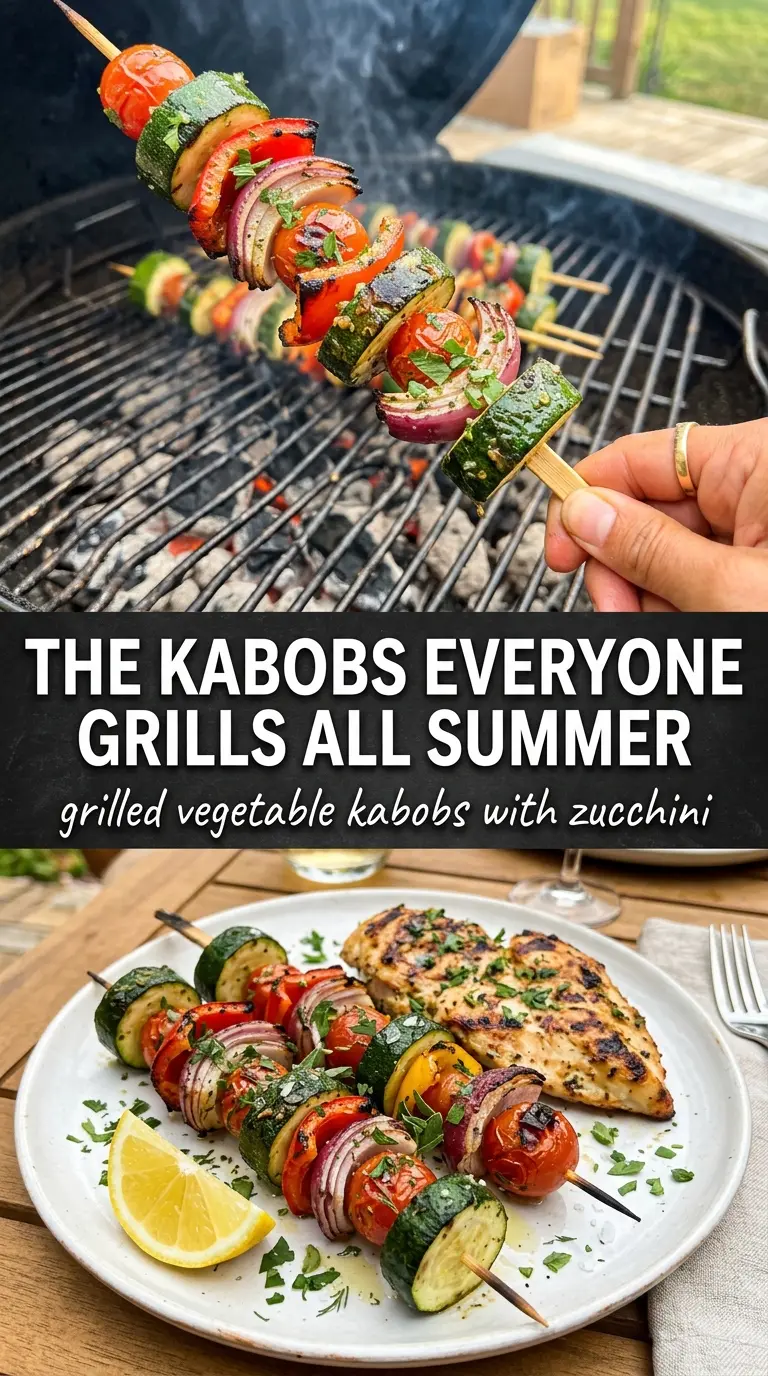 Grilled Vegetable Kabobs with Zucchini colorful smoky