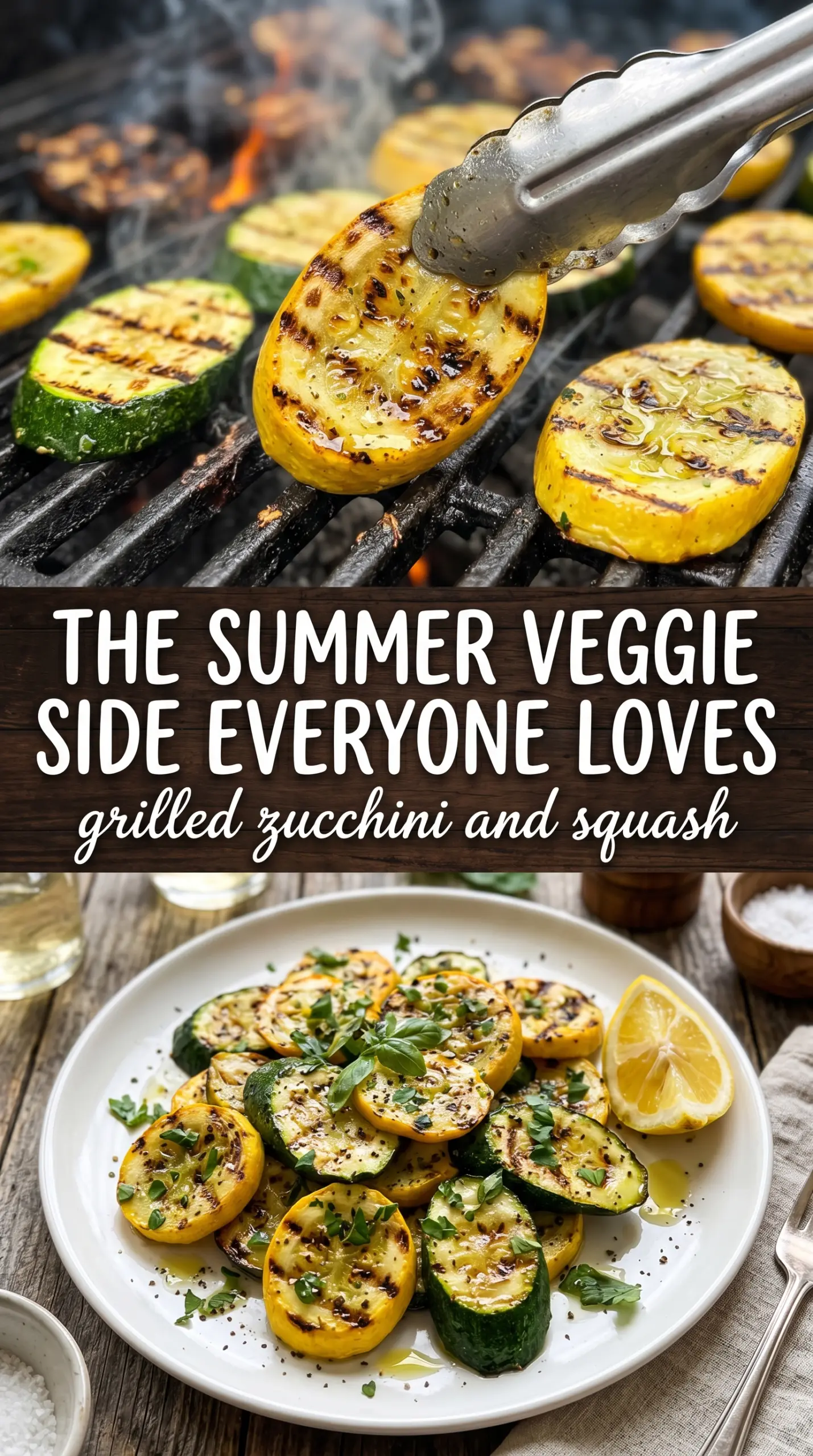 Grilled Zucchini and Squash smoky lemony