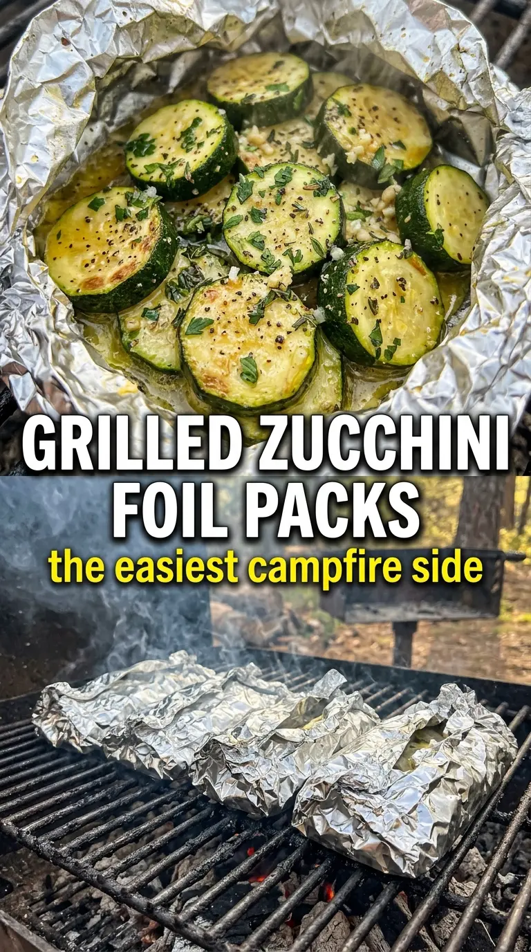 Grilled Zucchini Foil Packs garlicky parmesan