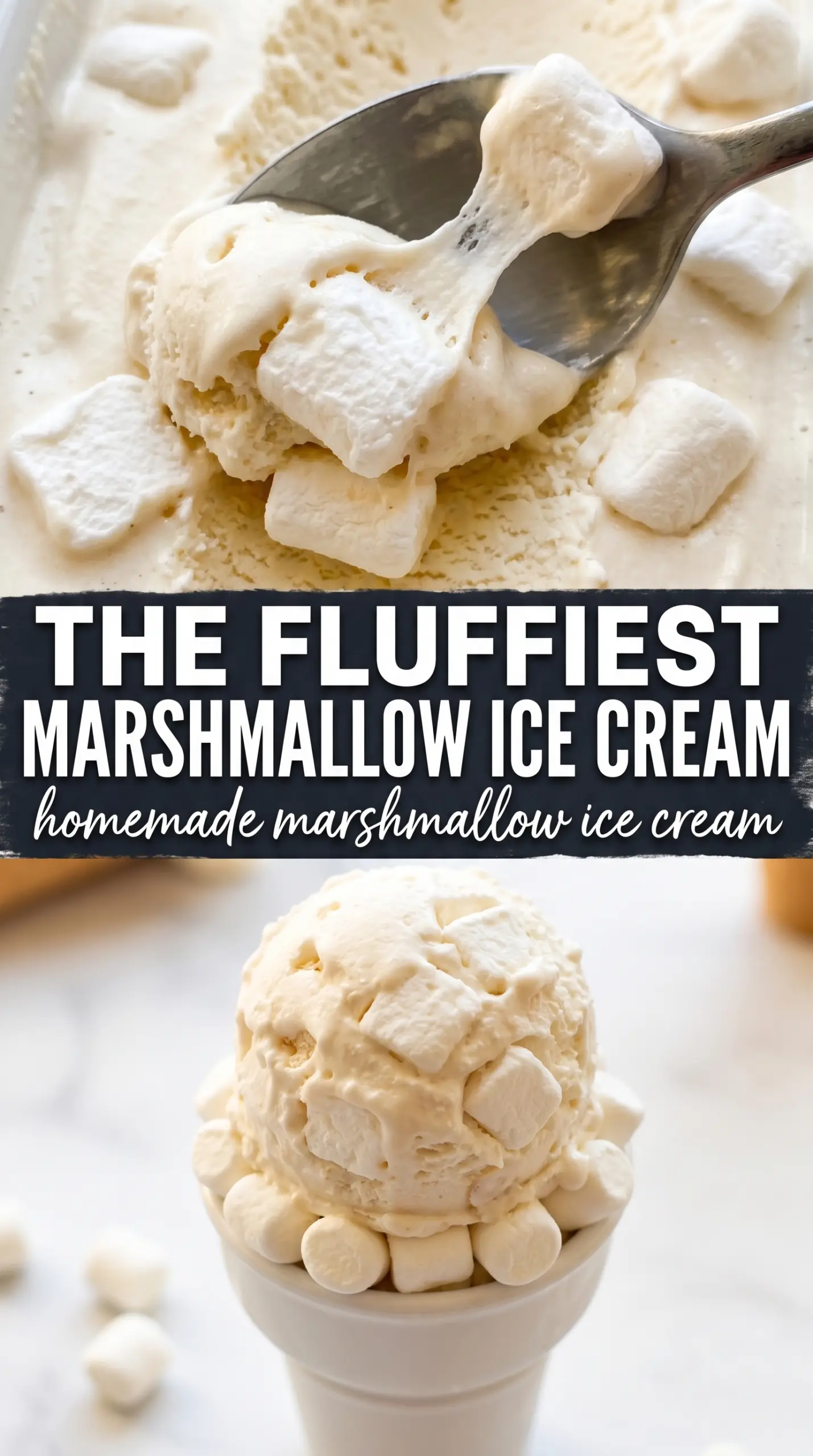 Homemade Marshmallow Ice Cream fluffy sweet