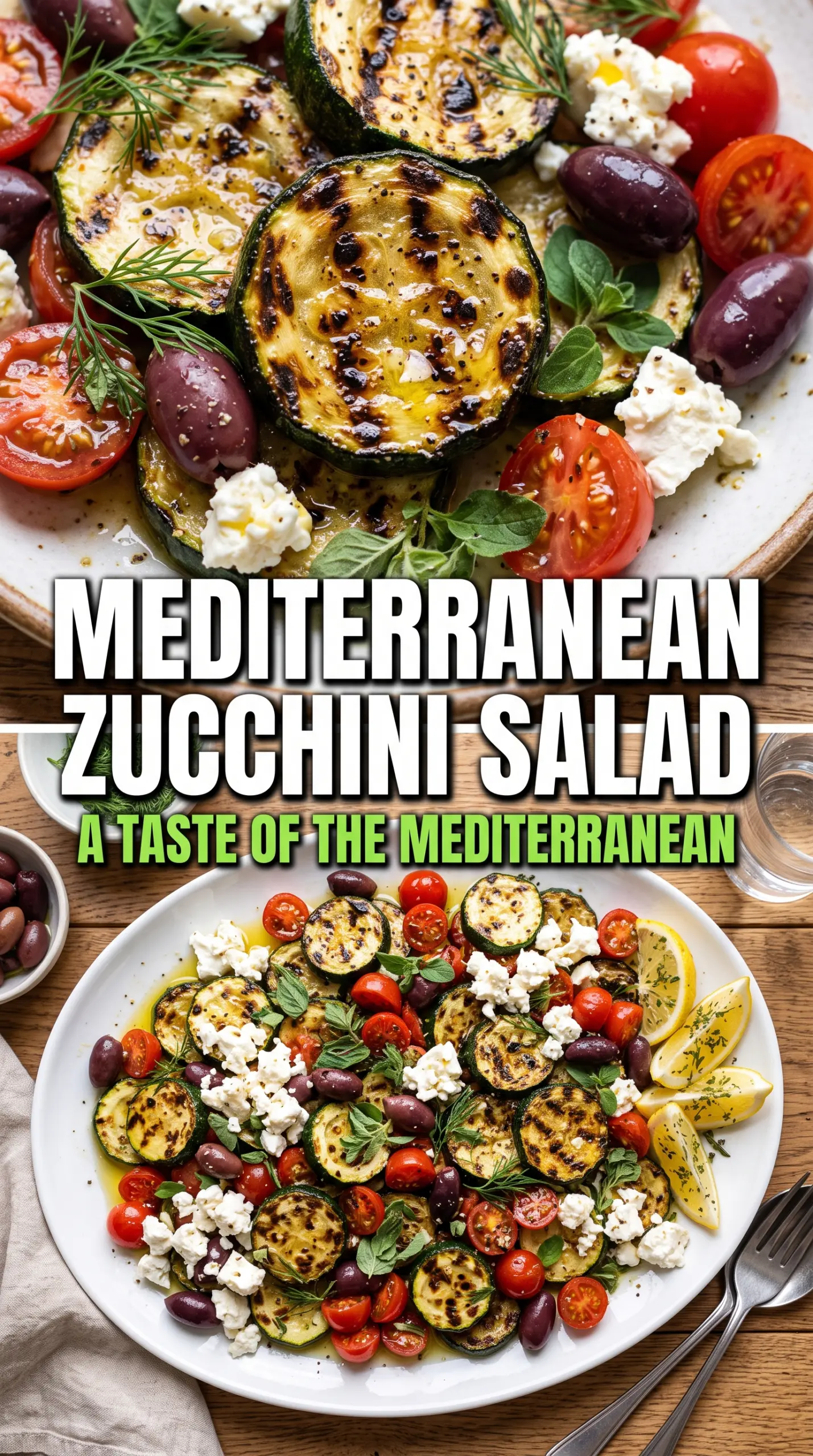 Mediterranean Grilled Zucchini Salad charred, bright, herby