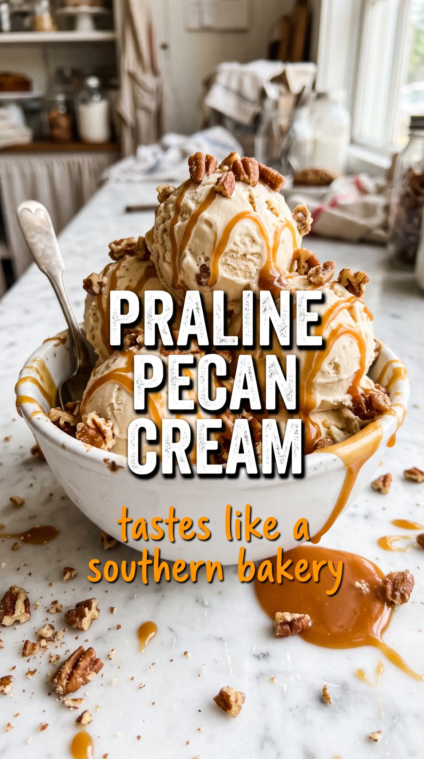 Pecan praline and cream ice cream creamy custard praline clusters