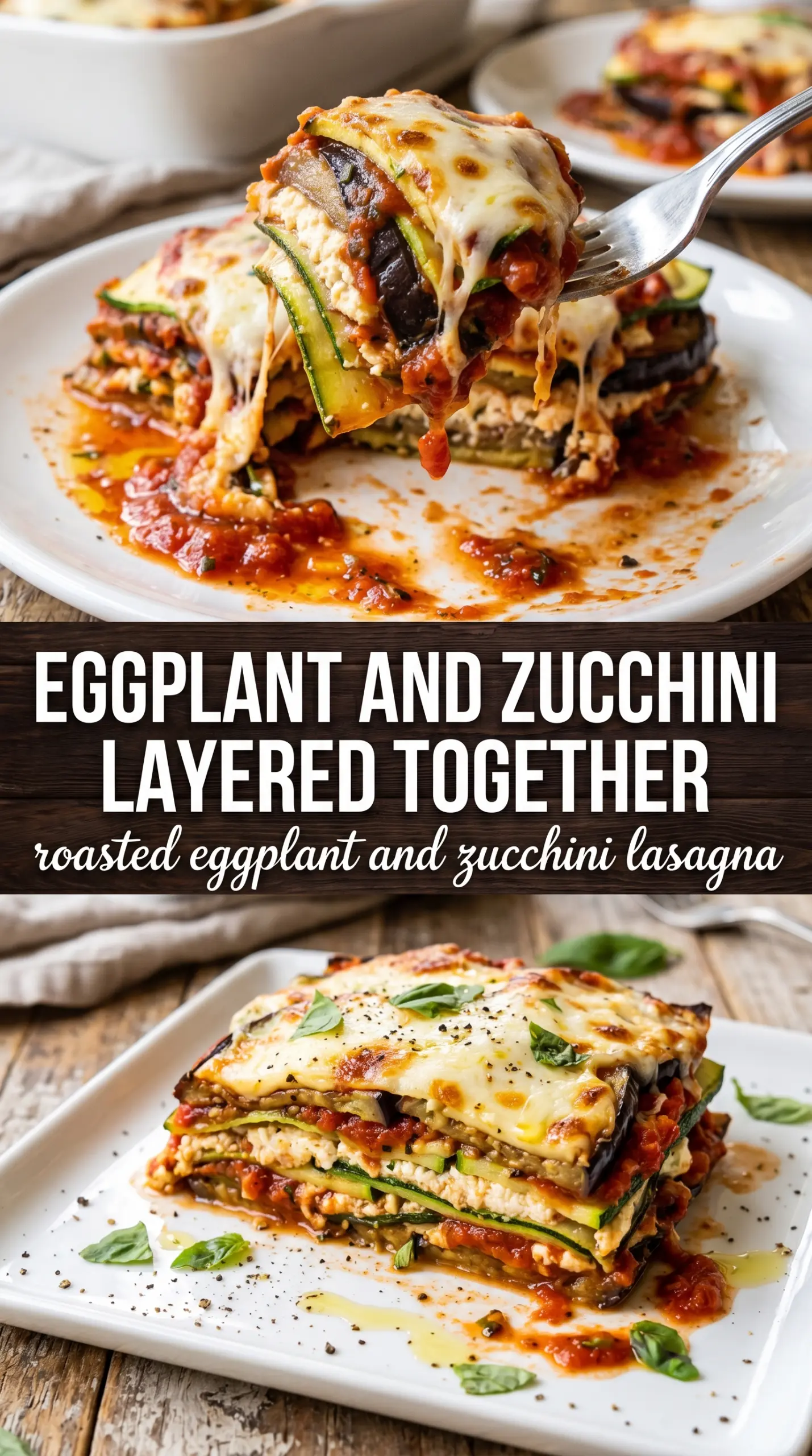 Roasted Eggplant and Zucchini Lasagna layered vegetables cheesy tomato