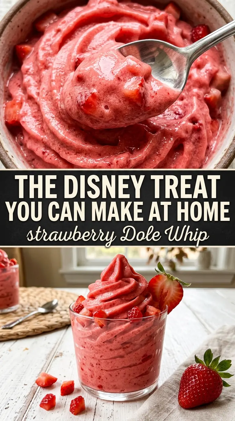 Strawberry Dole Whip creamy pink soft serve