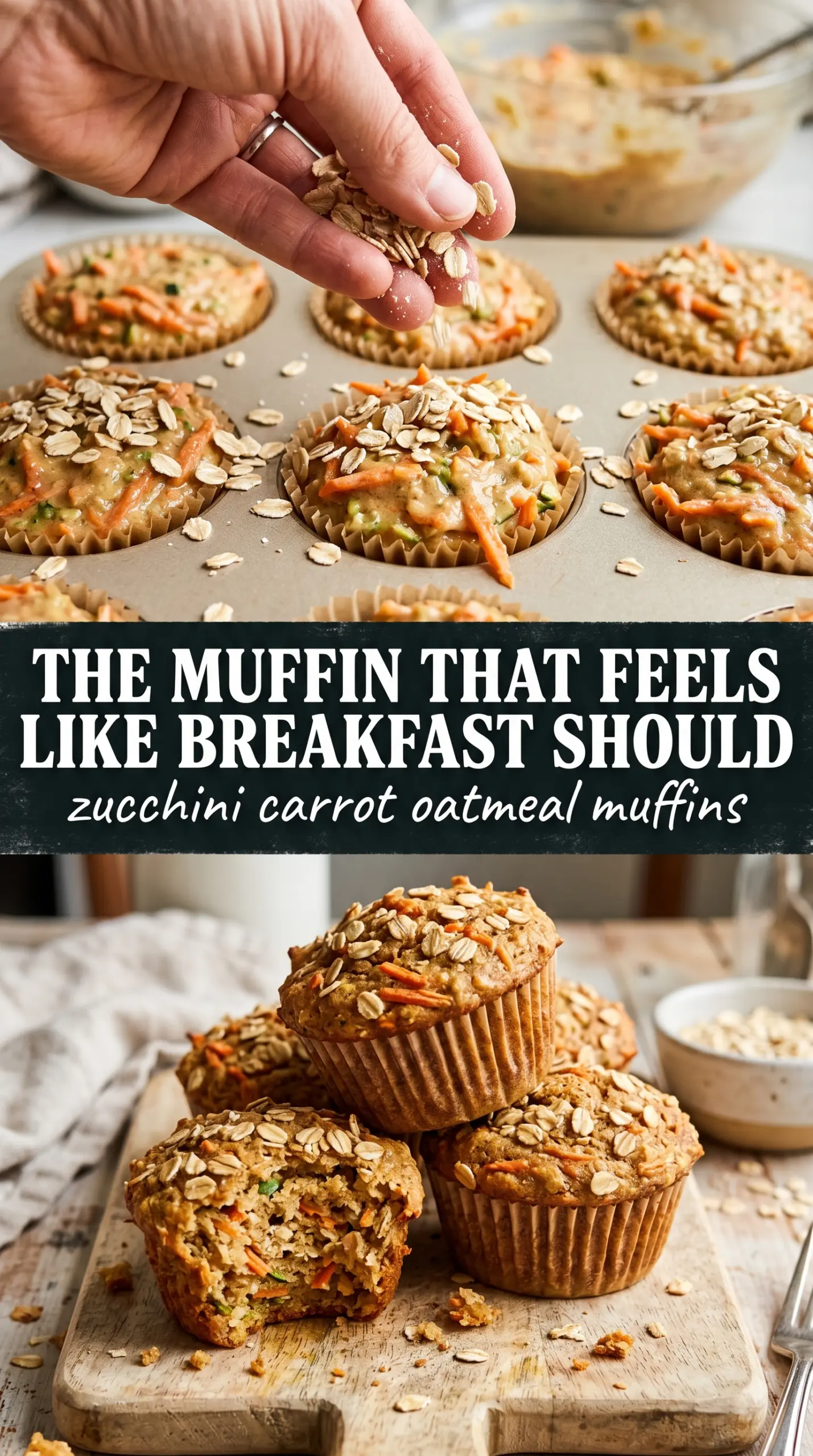 Zucchini carrot oatmeal muffins golden hearty