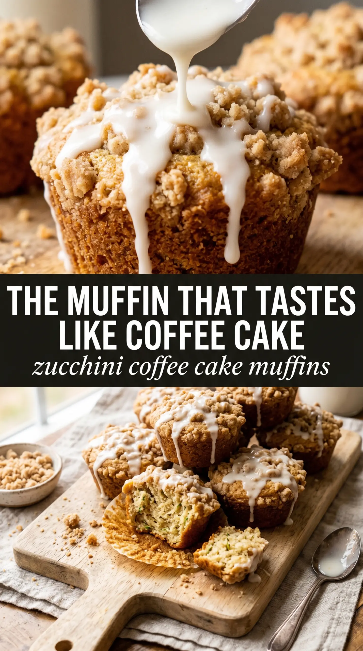 Zucchini Coffee Cake Muffins streusel crumb cinnamon