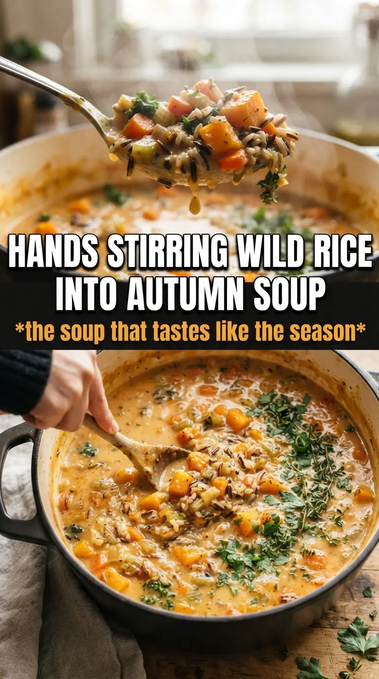 Autumn Wild Rice Soup creamy hearty cozy