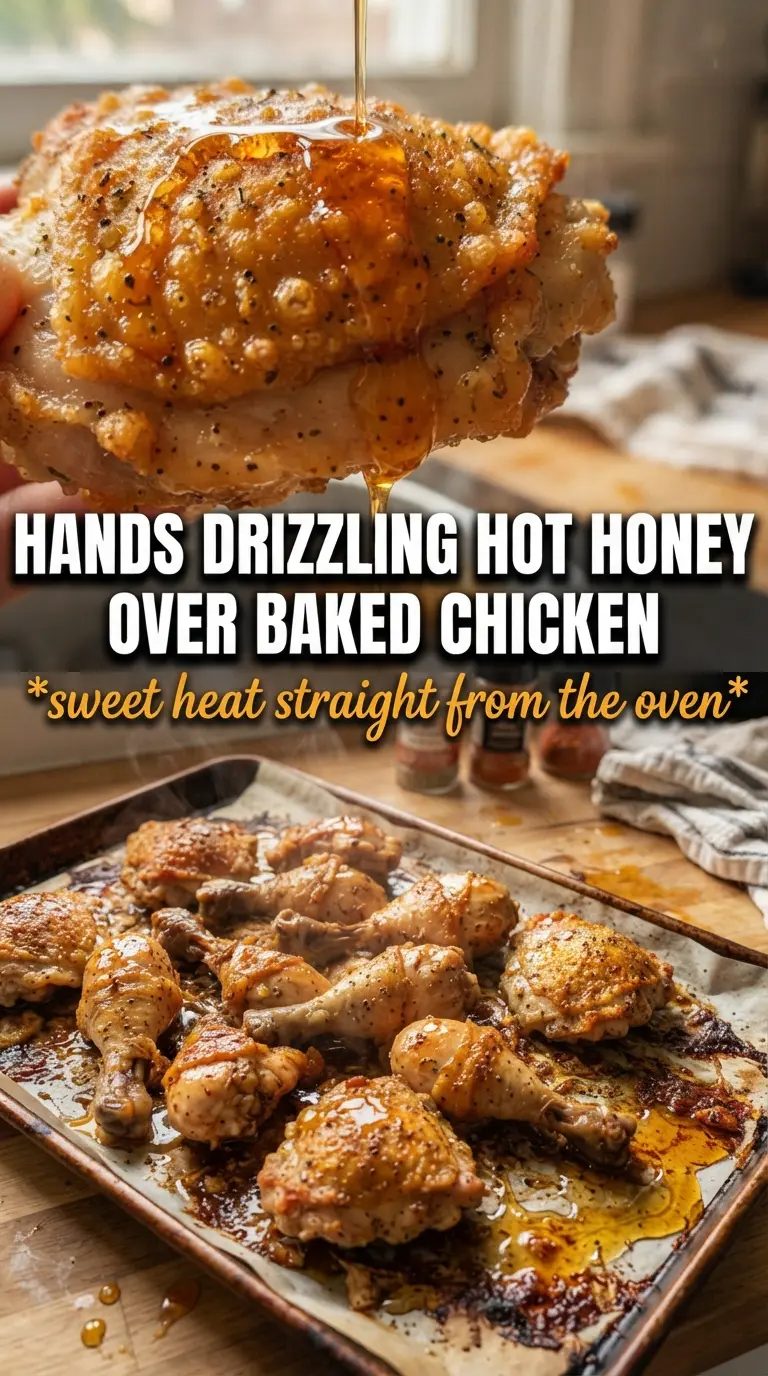 Baked Crunchy Hot Honey Chicken golden panko hot honey