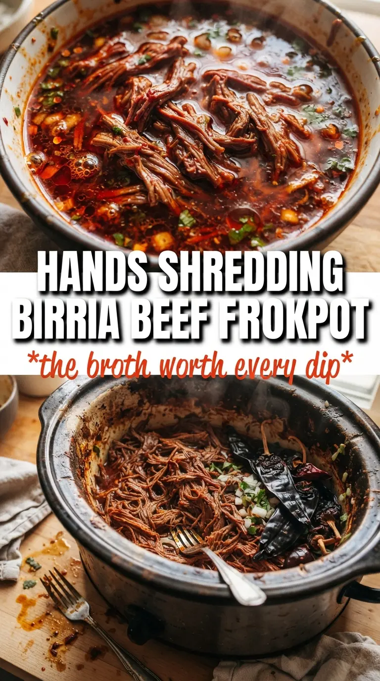 Crockpot Mexican Birria rich smoky shredded beef