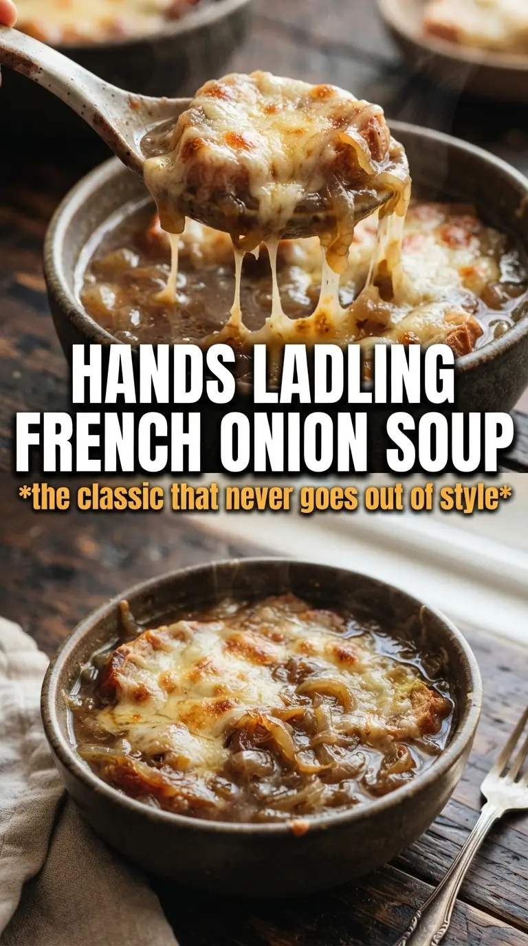French Onion Soup caramelized cheesy golden