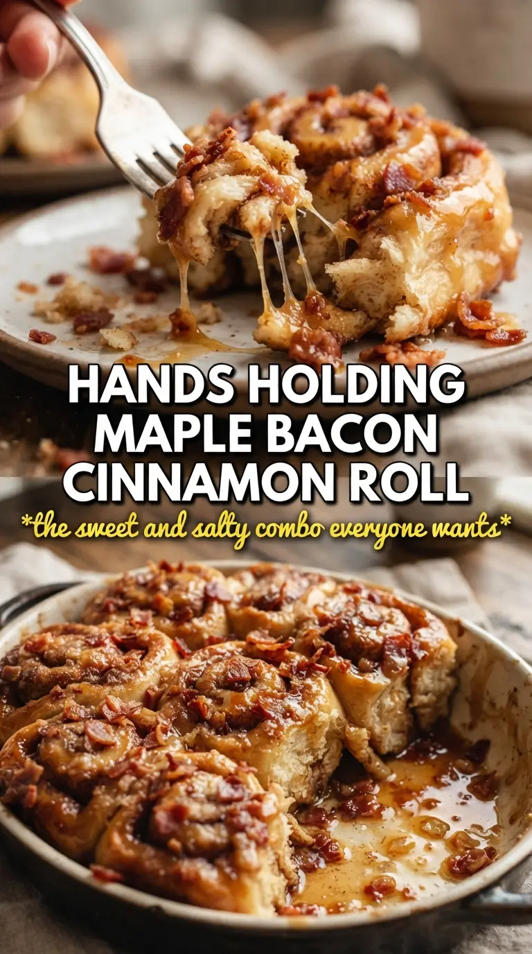Maple Bacon Cinnamon Rolls sweet salty glazed