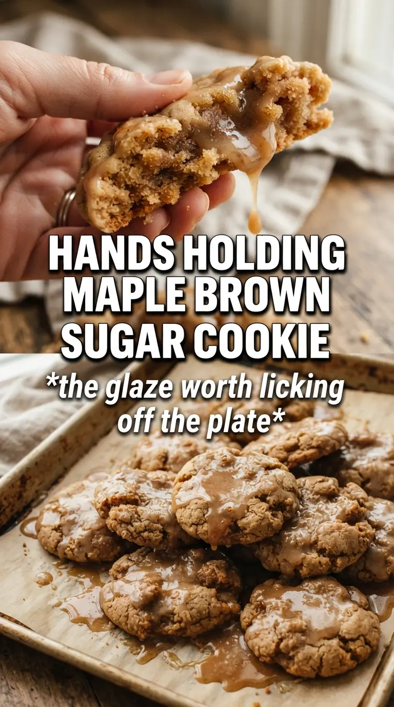 Maple Brown Sugar Cookies soft caramel glaze flaky salt