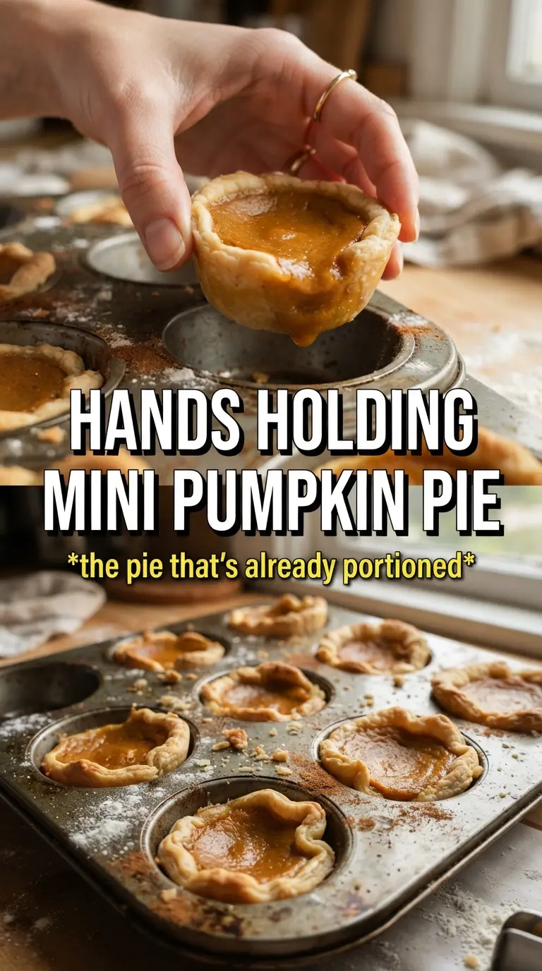 Mini Pumpkin Pies, smooth custard, golden crust, cinnamon