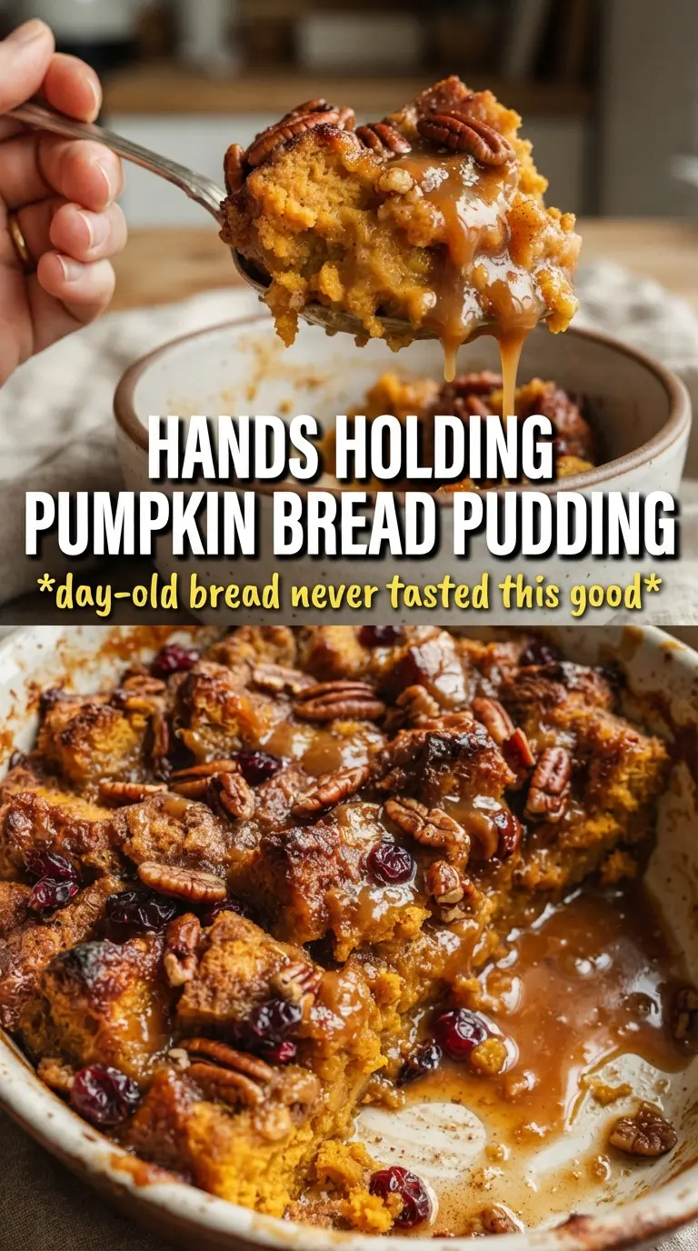 Pumpkin Bread Pudding golden custardy caramelized