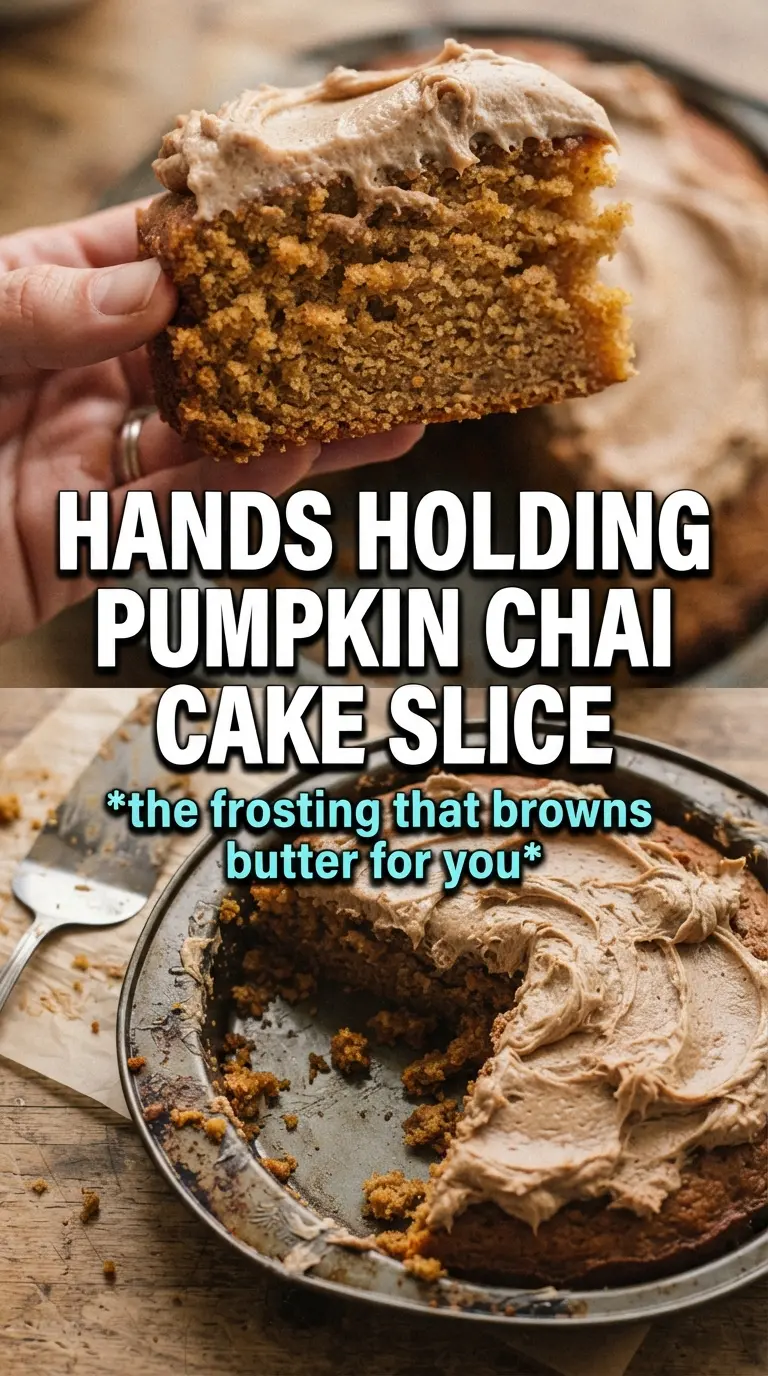 Pumpkin Chai Cake With Brown Butter Frosting, spiced layers, creamy frosting