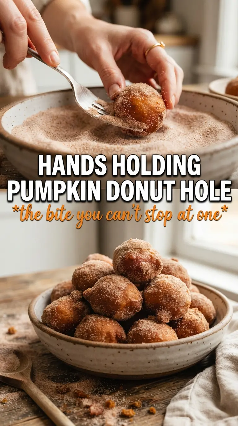 Pumpkin Donut Holes golden-spiced cinnamon sugar