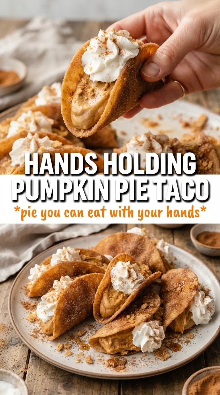 Pumpkin Pie Tacos crisp cinnamon sugar creamy caramel