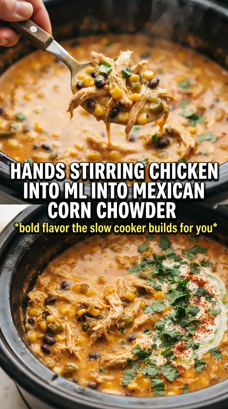 Slow Cooker Mexican Chicken Corn Chowder creamy Tex-Mex hearty