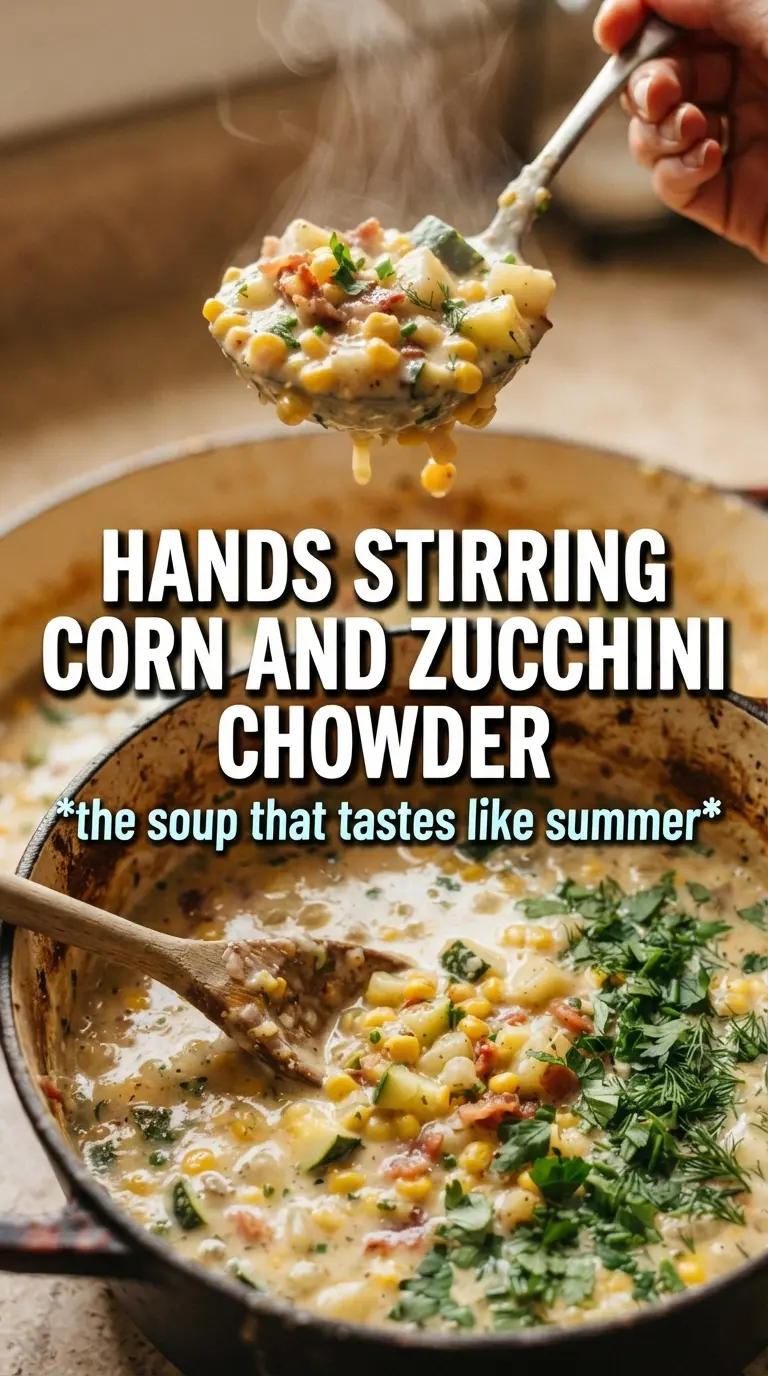 Summer Corn And Zucchini Chowder creamy golden fresh basil