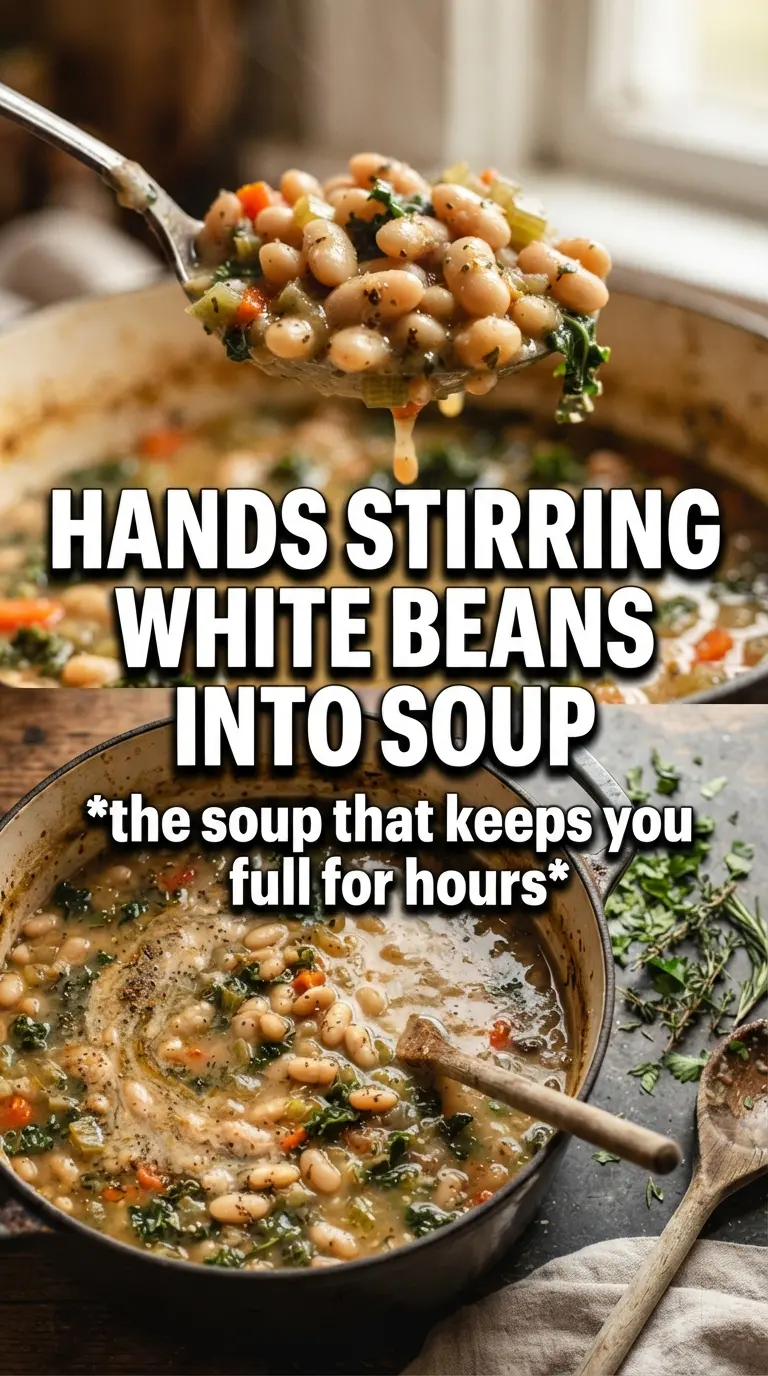 White bean soup creamy garlicky kale
